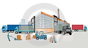 Forwarding logistics industry, shipping and delivery illustration