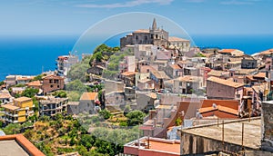 Scenic view in Forza d`AgrÃÂ², picturesque town in the Province of Messina, Sicily, southern Italy. photo