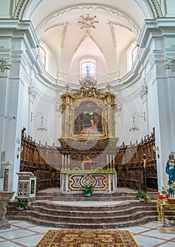 Indoor sight in Forza d`AgrÃÆÃÂ² Cathedral, Province of Messina, Sicily, southern Italy. photo