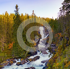 Foss ved Ulaelva i Rondane nasjonalpark i Norge, Marcinfossen