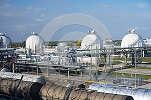 fossil fuel oil refinery storage tanks