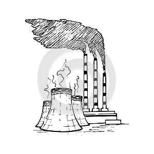 A fossil fuel power station as an example of inefficient and environment damaging technology. photo