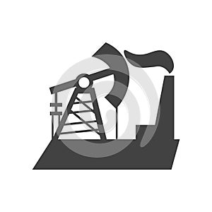 Fossil fuels icon vector sign and symbol isolated on white background, Fossil fuels logo concept