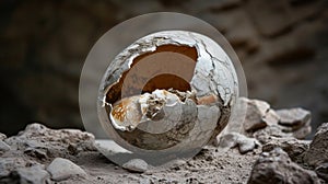 A fossilized eggshell providing evidence of the and habits of dinosaurs before the extinction event