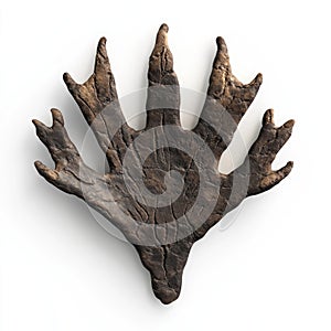 Dark Brown Wooden Abstract Art, Hand-Shaped Design photo