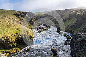 Fosstorfufoss waterfall along the Fimmvorduhals trail in southern Iceland photo