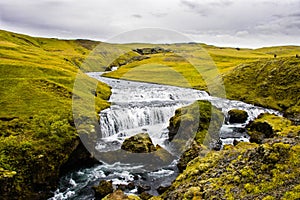 Fosstorfufoss waterfalls close to skogafoss waterfalls in iceland photo