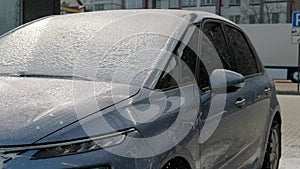 Fotage of Washing car, manual car wash. Slow motion view Version 5