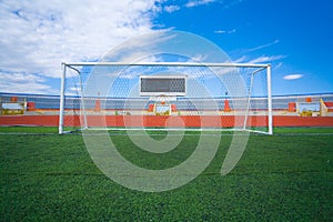 Fotball soccer stadium on blue sky