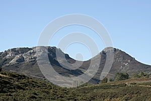 Mountain view with sinuous shapes. photo