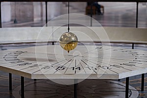 Foucault pendulum inside Paris Pantheon