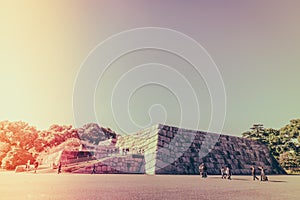 The foundation of a Castle tower of the Edo-jo Castle,Japan