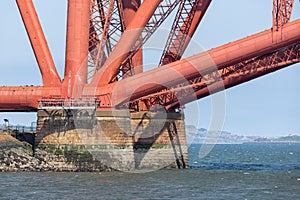 Foundation Forth Railway Bridge near Queensferry in Scotland