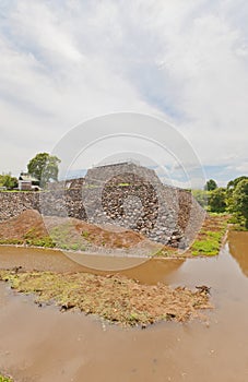 Foundation of the main keep of Yamato Koriyama castle, Japan