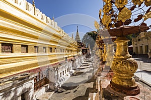 The foundation and ornaments of the Shwezigon Pagoda or Shwezigon Pagoda in Bagan