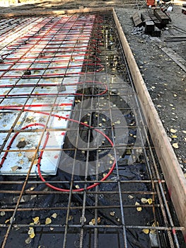 Foundation with radiant heat ready for concrete