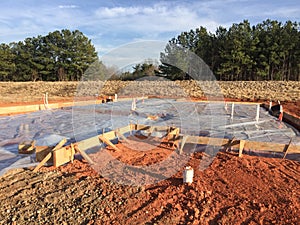 Foundation slab preparation for new home