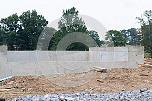 Foundation work of housing construction