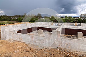 foundation work of housing construction