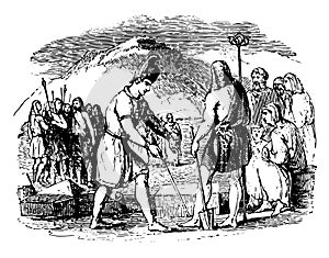 Founding of Argos, vintage illustration