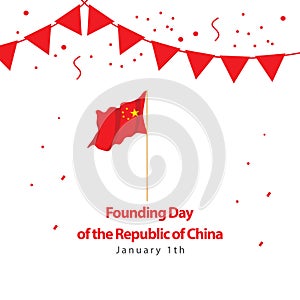 Founding Day of the Republic of China Vector Design Illustration