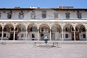 Foundling Hospital designed by Brunelleschi in Piazza SS. Annunziata, Florence,