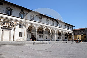 Foundling Hospital designed by Brunelleschi in Piazza SS. Annunziata, Florence,