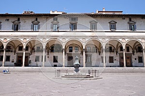 Foundling Hospital designed by Brunelleschi in Piazza SS. Annunziata, Florence, photo