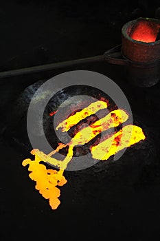 Foundry - molten metal in mould