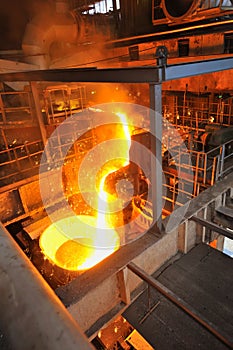 Foundry - molten metal poured