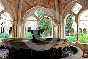 Fountain for ablutions of the ancient monastery of Poblet cat. Reial Monestir de Santa Maria de Poblet