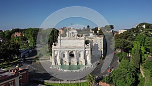 The fountain of the Acqua di Paola on the Janiculum Hill, Rome, Italy.