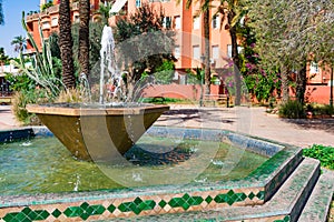 Fountain along the Road in Marrakesh Morocco