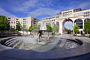 Fountain in Antigone of Montpellier, France