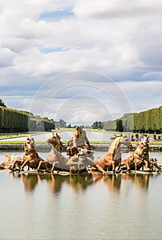 Fountain of Apollo in garden of Versailles Palace