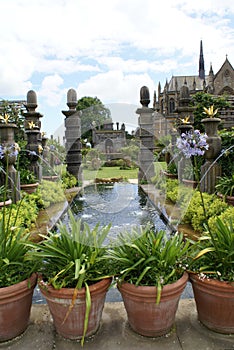 Fountain in Arundel Castle Garden, England