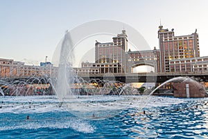 Fountain in Astana now Nur-Sultan , capital of Kazakhst