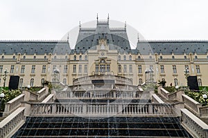 Fountain in the back of the Palace of Culture in Iasi, Romania