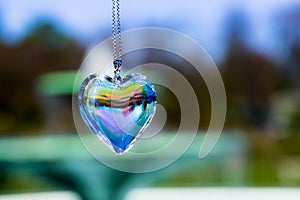 Fountain backgroundheart crystal glass refract sunlight - fountain background