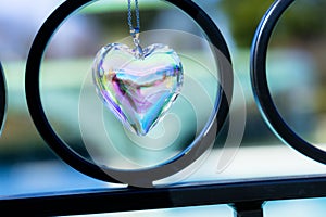 Fountain backgroundheart crystal glass refract sunlight - fountain background