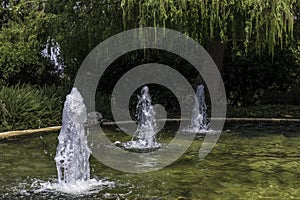 Fountain basin in park