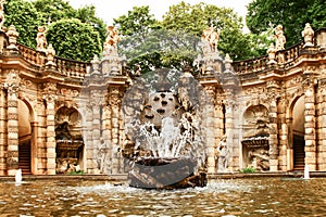 The fountain Bath of nymphs in zwinger palace in Dresden