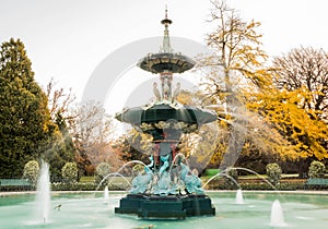 Fountain, big, botanic garden, Christchurch.