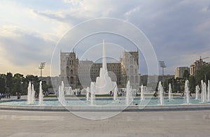 Fountain on the boulevard in Baku