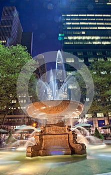 Fountain Bryant Park New York City Night