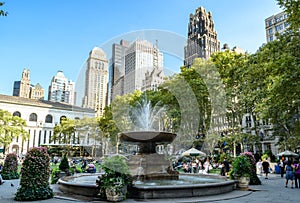 The fountain in Bryant Park, New York, Manhattan