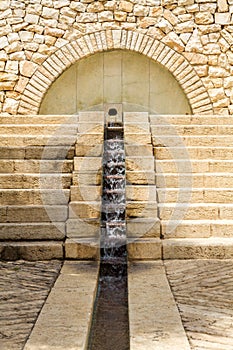 Fountain cascading in Jerusalem