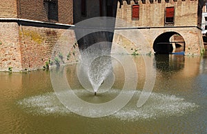 Fountain in Castello Estense Moat