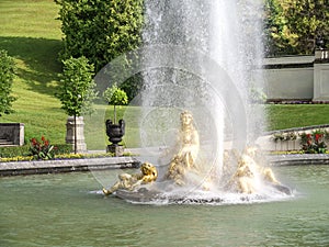 Fountain at castle linderhof
