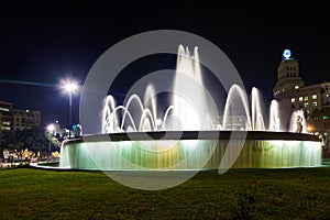 Fountain in Catalonia Plaza at Barcelona Spain